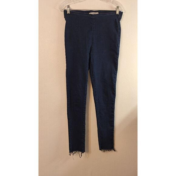 FREE PEOPLE Women Size 27 Raw Hem Pull On Denim Casual Festival Stretch Leggings - Picture 1 of 3